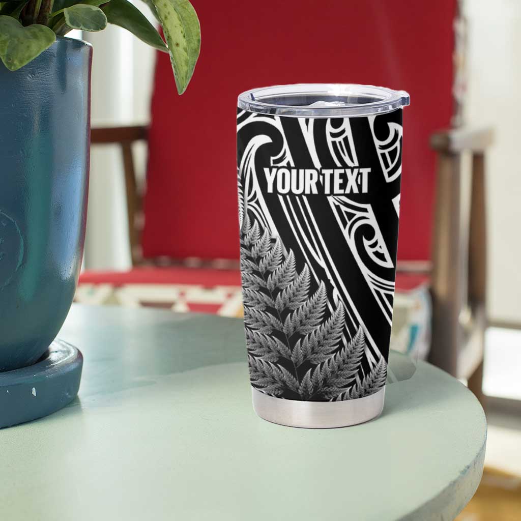 Personalised New Zealand Billiards Tumbler Cup Maori Fern On Fire 8 Ball LT14 - Polynesian Pride