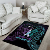 Suicide Awareness Memorial Area Rug I Wear Purple and Teal For Someone I Miss LT14 - Polynesian Pride