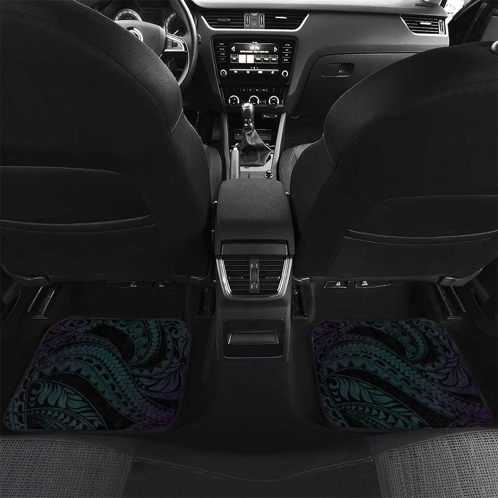 Suicide Awareness Memorial Car Mats I Wear Purple and Teal For Someone I Miss LT14 Set 2pcs - Back Black - Polynesian Pride