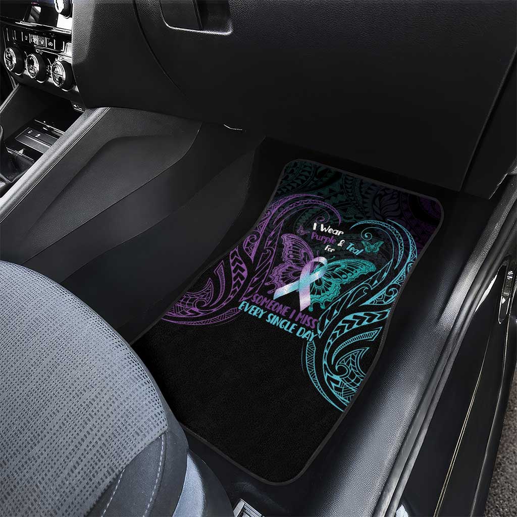Suicide Awareness Memorial Car Mats I Wear Purple and Teal For Someone I Miss LT14 - Polynesian Pride