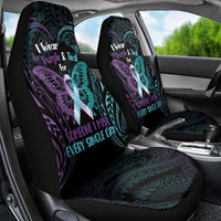 Suicide Awareness Memorial Car Seat Cover I Wear Purple and Teal For Someone I Miss LT14 - Polynesian Pride