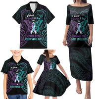 Suicide Awareness Memorial Family Matching Puletasi and Hawaiian Shirt I Wear Purple and Teal For Someone I Miss LT14 - Polynesian Pride