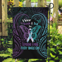 Suicide Awareness Memorial Garden Flag I Wear Purple and Teal For Someone I Miss LT14 Garden Flag Black - Polynesian Pride