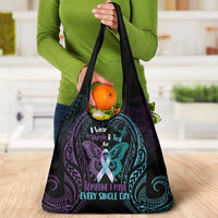 Suicide Awareness Memorial Grocery Bag I Wear Purple and Teal For Someone I Miss LT14 - Polynesian Pride