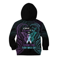 Suicide Awareness Memorial Kid Hoodie I Wear Purple and Teal For Someone I Miss LT14 - Polynesian Pride