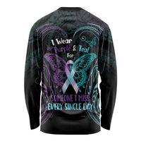 Suicide Awareness Memorial Long Sleeve Shirt I Wear Purple and Teal For Someone I Miss LT14 - Polynesian Pride