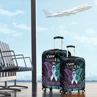 Suicide Awareness Memorial Luggage Cover I Wear Purple and Teal For Someone I Miss LT14 - Polynesian Pride