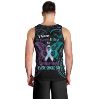 Suicide Awareness Memorial Men Tank Top I Wear Purple and Teal For Someone I Miss LT14 - Polynesian Pride