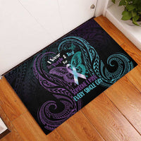 Suicide Awareness Memorial Rubber Doormat I Wear Purple and Teal For Someone I Miss LT14 - Polynesian Pride