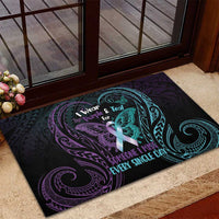 Suicide Awareness Memorial Rubber Doormat I Wear Purple and Teal For Someone I Miss LT14 - Polynesian Pride