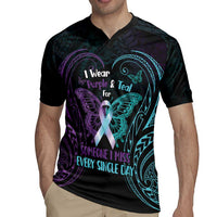 Suicide Awareness Memorial Rugby Jersey I Wear Purple and Teal For Someone I Miss LT14 - Polynesian Pride
