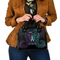 Suicide Awareness Memorial Shoulder Handbag I Wear Purple and Teal For Someone I Miss LT14 - Polynesian Pride