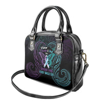 Suicide Awareness Memorial Shoulder Handbag I Wear Purple and Teal For Someone I Miss LT14 - Polynesian Pride