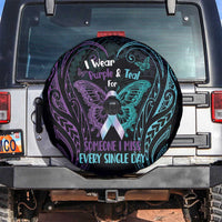 Suicide Awareness Memorial Spare Tire Cover I Wear Purple and Teal For Someone I Miss LT14 Black - Polynesian Pride