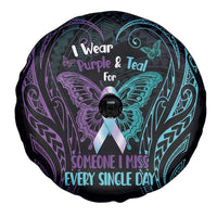 Suicide Awareness Memorial Spare Tire Cover I Wear Purple and Teal For Someone I Miss LT14 - Polynesian Pride