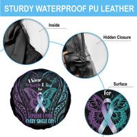 Suicide Awareness Memorial Spare Tire Cover I Wear Purple and Teal For Someone I Miss LT14 - Polynesian Pride