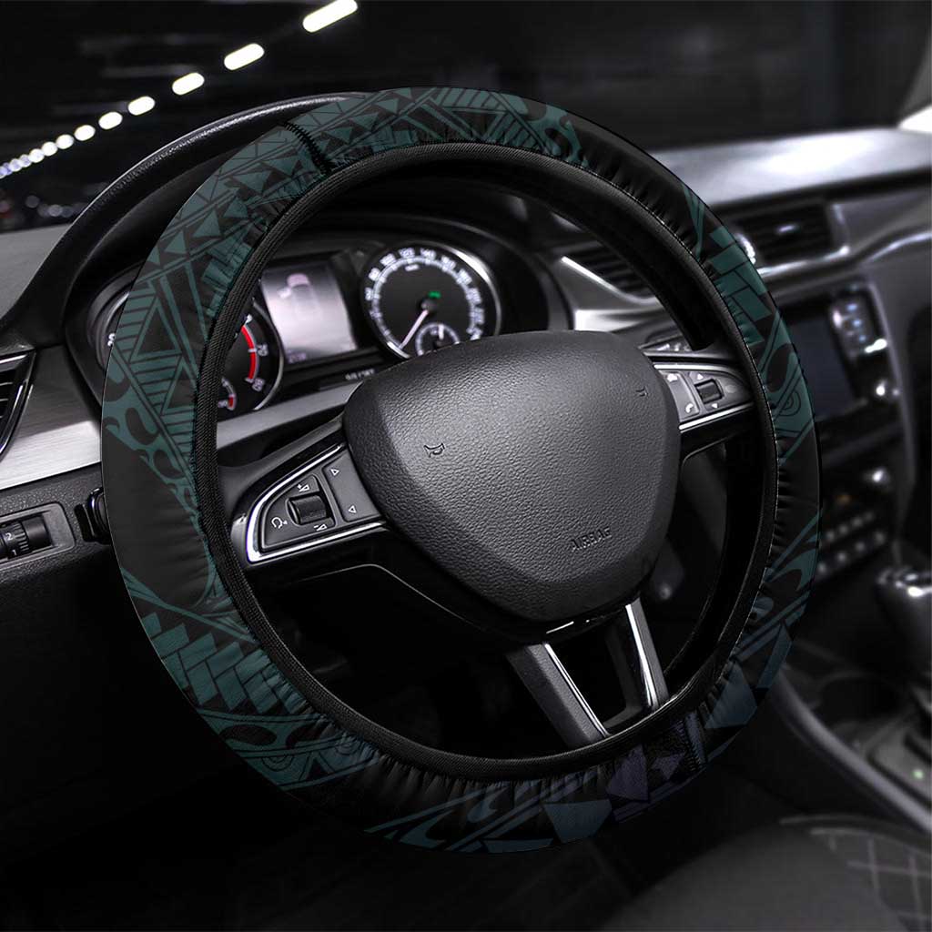 Suicide Awareness Memorial Steering Wheel Cover I Wear Purple and Teal For Someone I Miss LT14 Universal Fit Black - Polynesian Pride