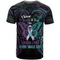 Suicide Awareness Memorial T Shirt I Wear Purple and Teal For Someone I Miss LT14 - Polynesian Pride