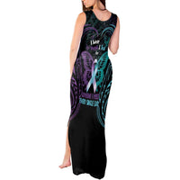 Suicide Awareness Memorial Tank Maxi Dress I Wear Purple and Teal For Someone I Miss LT14 - Polynesian Pride
