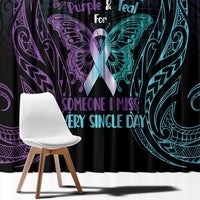 Suicide Awareness Memorial Window Curtain I Wear Purple and Teal For Someone I Miss LT14 - Polynesian Pride