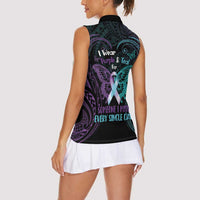 Suicide Awareness Memorial Women Sleeveless Polo Shirt I Wear Purple and Teal For Someone I Miss LT14 - Polynesian Pride