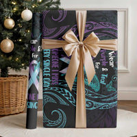 Suicide Awareness Memorial Wrapping Paper I Wear Purple and Teal For Someone I Miss LT14 - Polynesian Pride