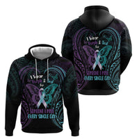 Suicide Awareness Memorial Zip Hoodie I Wear Purple and Teal For Someone I Miss LT14 - Polynesian Pride
