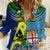 Custom Malampa Fiji Day Women Casual Shirt Together We Grow Proud Polynesian Tapa Artsy LT14 Female Blue - Polynesian Pride