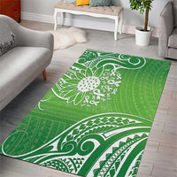 Polynesia Depression Awareness Area Rug Sunflower Green Ribbons Polynesian Tattoo LT14 - Polynesian Pride