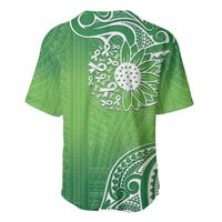 Polynesia Depression Awareness Baseball Jersey Sunflower Green Ribbons Polynesian Tattoo LT14 - Polynesian Pride