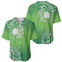 Polynesia Depression Awareness Baseball Jersey Sunflower Green Ribbons Polynesian Tattoo LT14 - Polynesian Pride