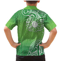 Polynesia Depression Awareness Family Matching Mermaid Dress and Hawaiian Shirt Sunflower Green Ribbons Polynesian Tattoo LT14 - Polynesian Pride