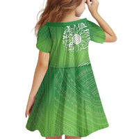 Polynesia Depression Awareness Family Matching Short Sleeve Bodycon Dress and Hawaiian Shirt Sunflower Green Ribbons Polynesian Tattoo LT14 - Polynesian Pride