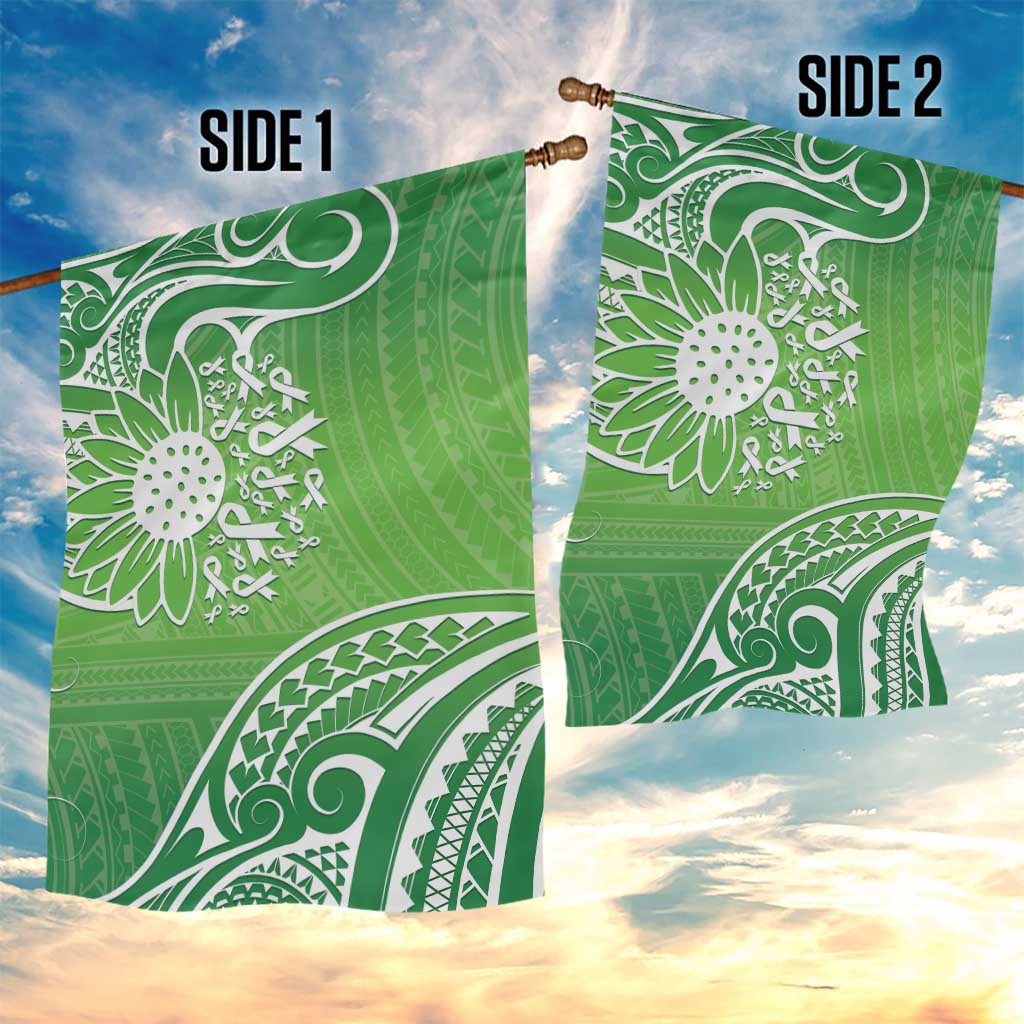 Polynesia Depression Awareness Garden Flag Sunflower Green Ribbons Polynesian Tattoo LT14 - Polynesian Pride