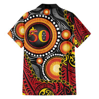Celebrating 50 Years Papua New Guinea Family Matching Long Sleeve Bodycon Dress and Hawaiian Shirt Aboriginal Mix Papuan Pattern LT14 - Polynesian Pride