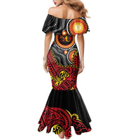 Celebrating 50 Years Papua New Guinea Family Matching Mermaid Dress and Hawaiian Shirt Aboriginal Mix Papuan Pattern LT14 - Polynesian Pride
