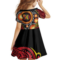 Celebrating 50 Years Papua New Guinea Family Matching Puletasi and Hawaiian Shirt Aboriginal Mix Papuan Pattern LT14 - Polynesian Pride