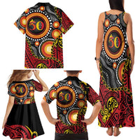 Celebrating 50 Years Papua New Guinea Family Matching Tank Maxi Dress and Hawaiian Shirt Aboriginal Mix Papuan Pattern LT14 - Polynesian Pride