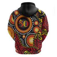 Celebrating 50 Years Papua New Guinea Hoodie Aboriginal Mix Papuan Pattern LT14 - Polynesian Pride