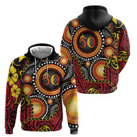 Celebrating 50 Years Papua New Guinea Hoodie Aboriginal Mix Papuan Pattern LT14 - Polynesian Pride