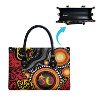 Celebrating 50 Years Papua New Guinea Leather Bag Aboriginal Mix Papuan Pattern LT14 - Polynesian Pride