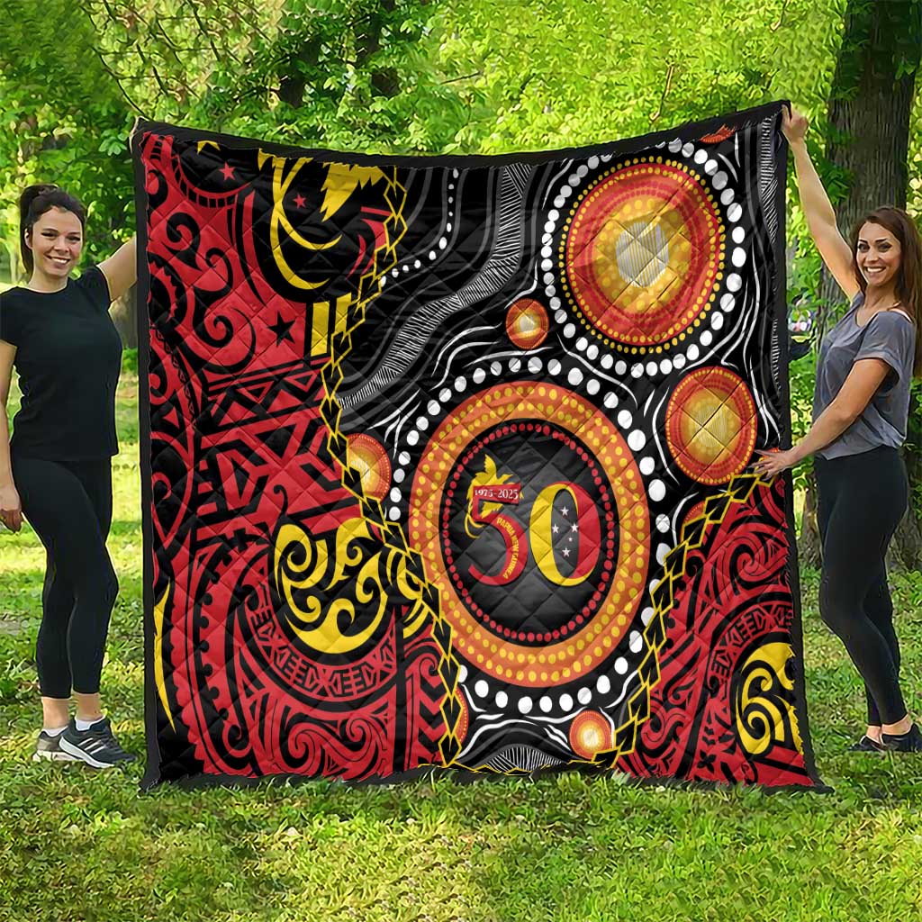 Celebrating 50 Years Papua New Guinea Quilt Aboriginal Mix Papuan Pattern LT14 - Polynesian Pride
