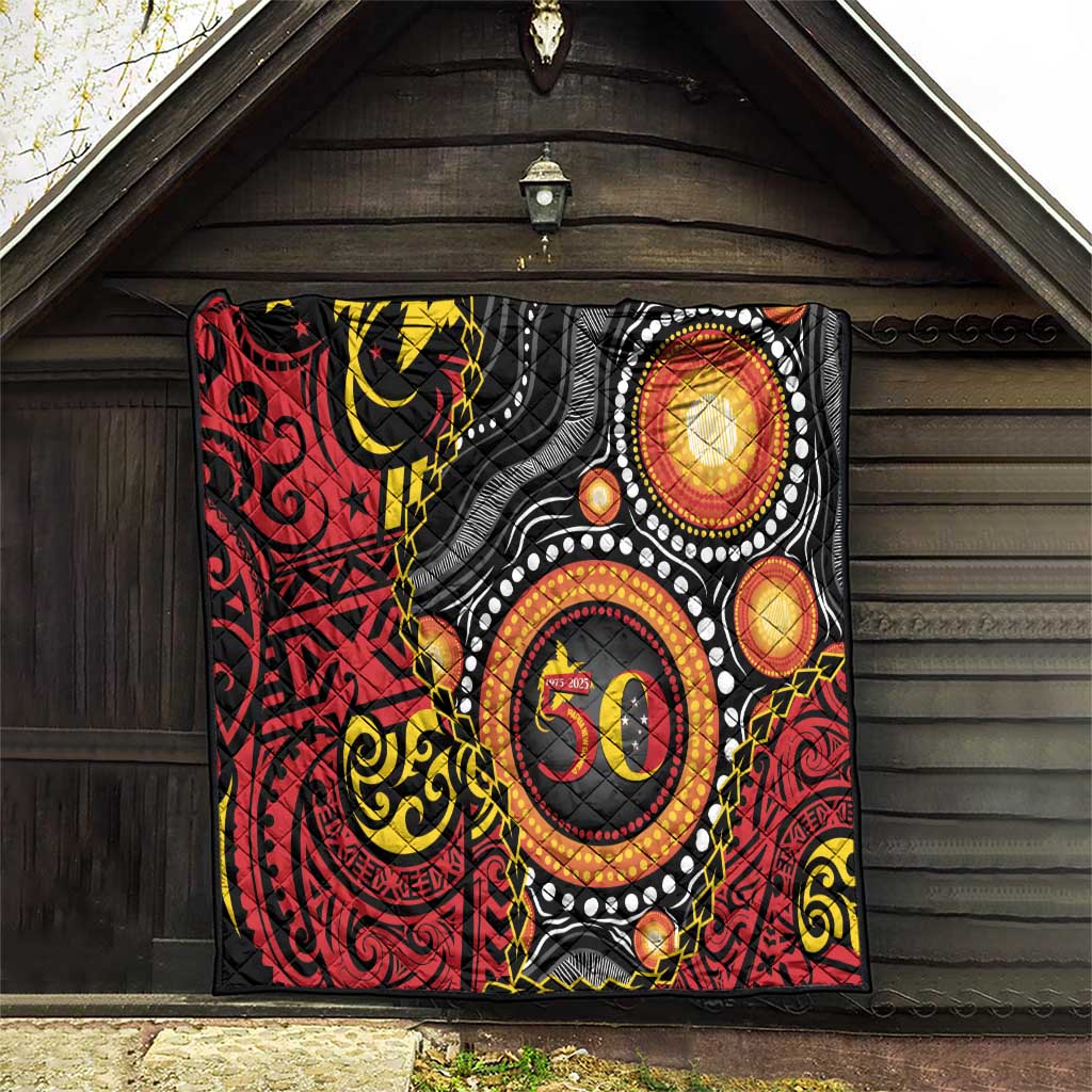 Celebrating 50 Years Papua New Guinea Quilt Aboriginal Mix Papuan Pattern LT14 - Polynesian Pride