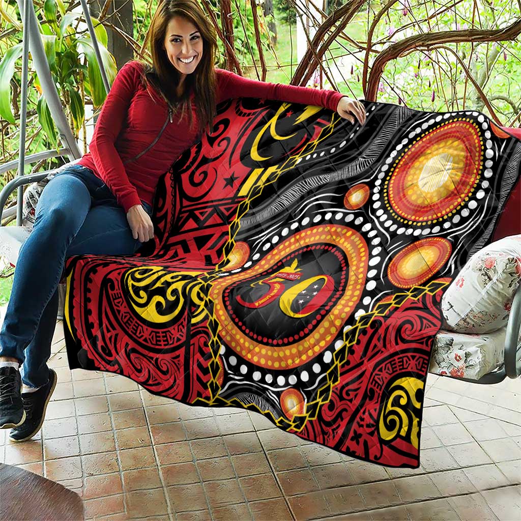 Celebrating 50 Years Papua New Guinea Quilt Aboriginal Mix Papuan Pattern LT14 - Polynesian Pride