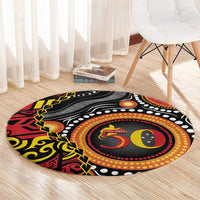 Celebrating 50 Years Papua New Guinea Round Carpet Aboriginal Mix Papuan Pattern LT14 - Polynesian Pride
