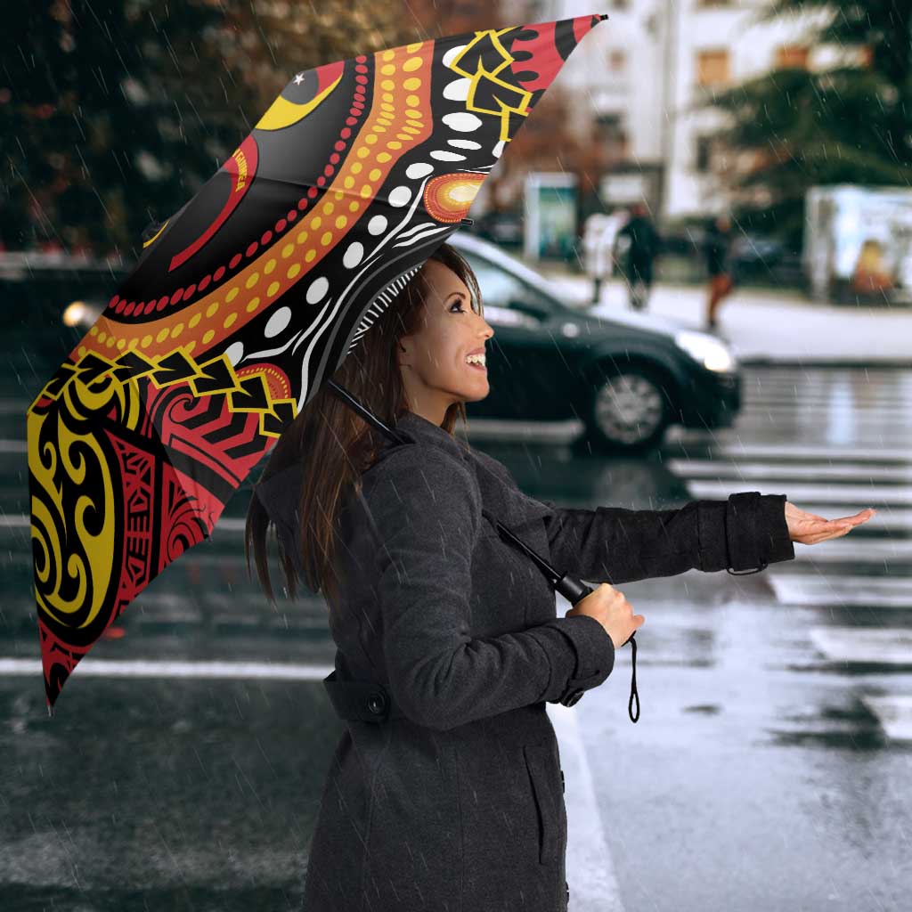 Celebrating 50 Years Papua New Guinea Umbrella Aboriginal Mix Papuan Pattern LT14 - Polynesian Pride
