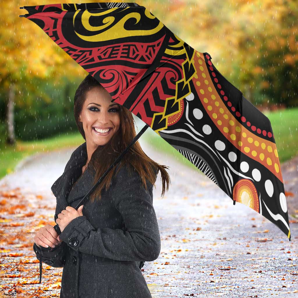 Celebrating 50 Years Papua New Guinea Umbrella Aboriginal Mix Papuan Pattern LT14 - Polynesian Pride