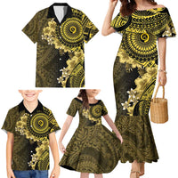 Vanuatu Family Matching Mermaid Dress and Hawaiian Shirt Hibisus Polynesian Pattern Gold LT14 - Polynesian Pride