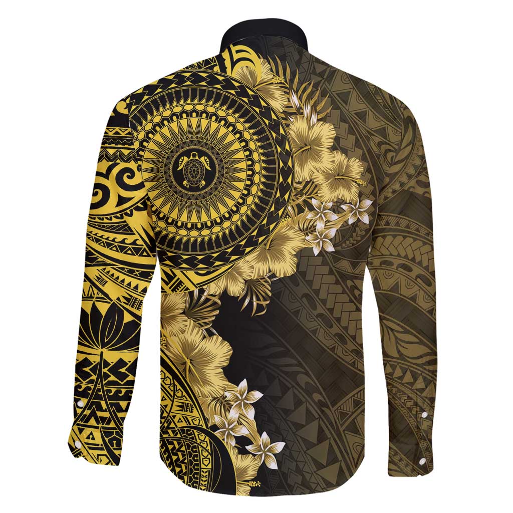 Vanuatu Family Matching Summer Maxi Dress and Hawaiian Shirt Hibisus Polynesian Pattern Gold LT14 - Polynesian Pride