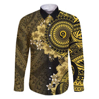 Vanuatu Family Matching Tank Maxi Dress and Hawaiian Shirt Hibisus Polynesian Pattern Gold LT14 Dad's Shirt - Long Sleeve Gold - Polynesian Pride